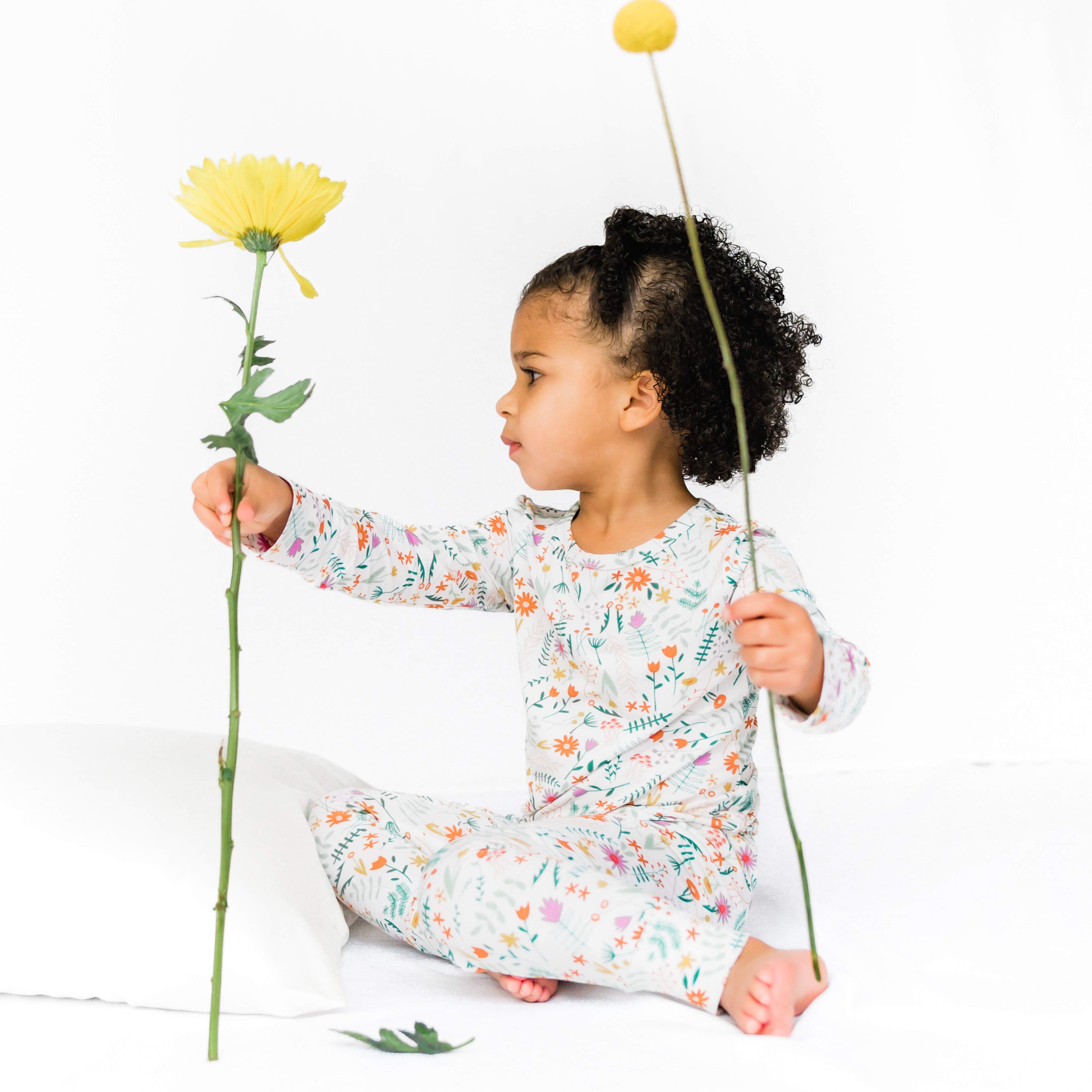Toddler Pajama Set, Super Soft Viscose Bamboo, Fleur de lis Print