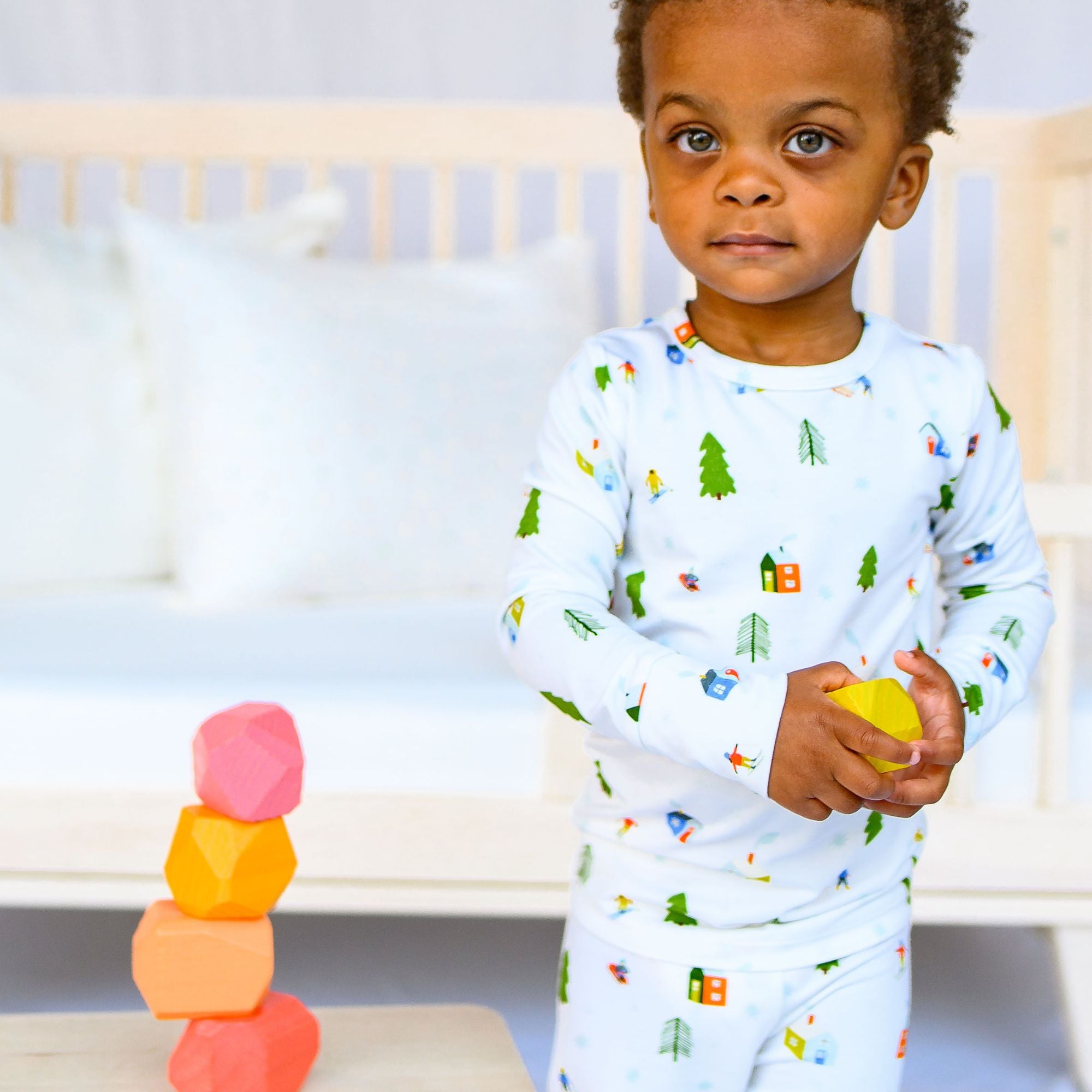 bamboo toddler pajama set winter wonderland print – Coco Beans