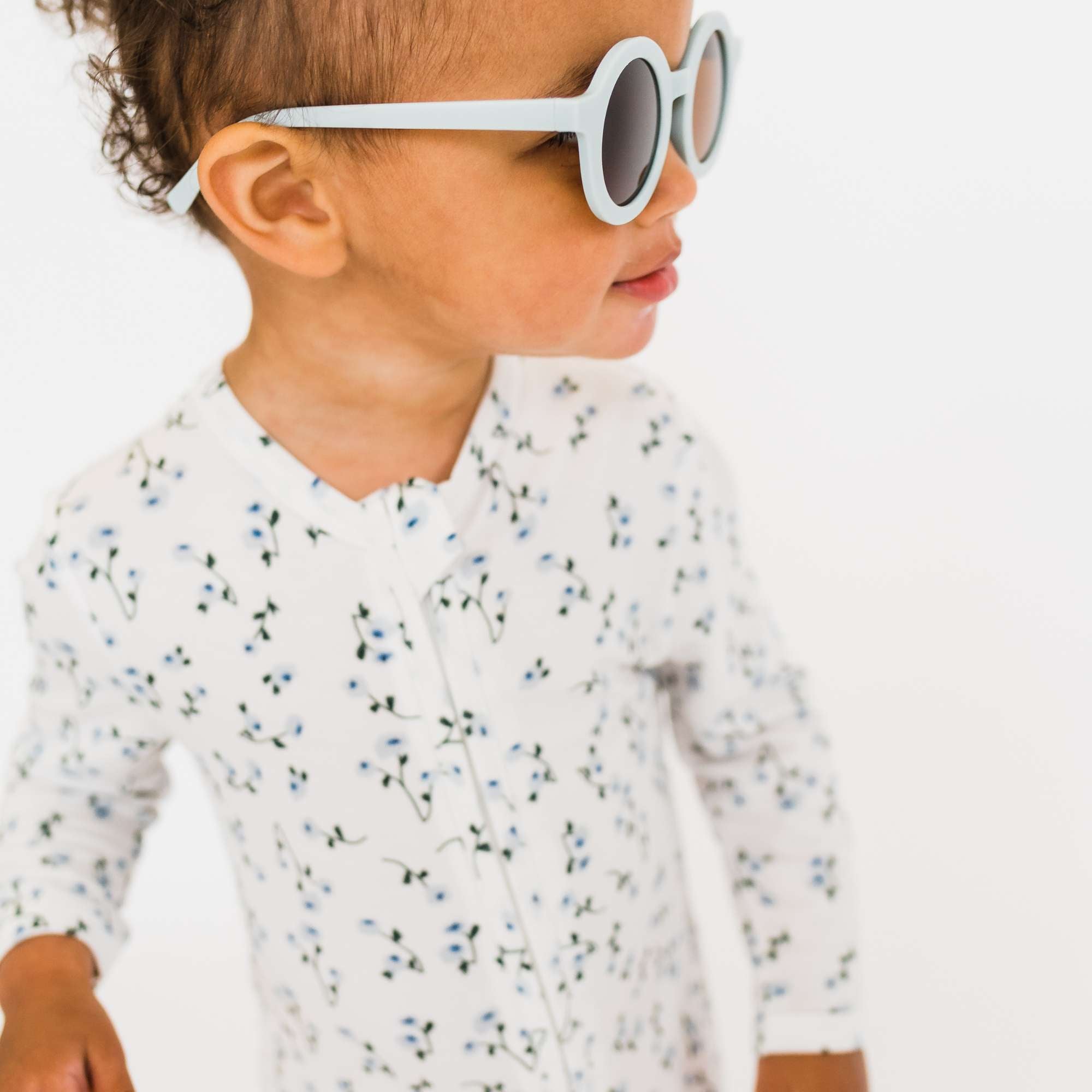 bamboo baby zippie - blue floral