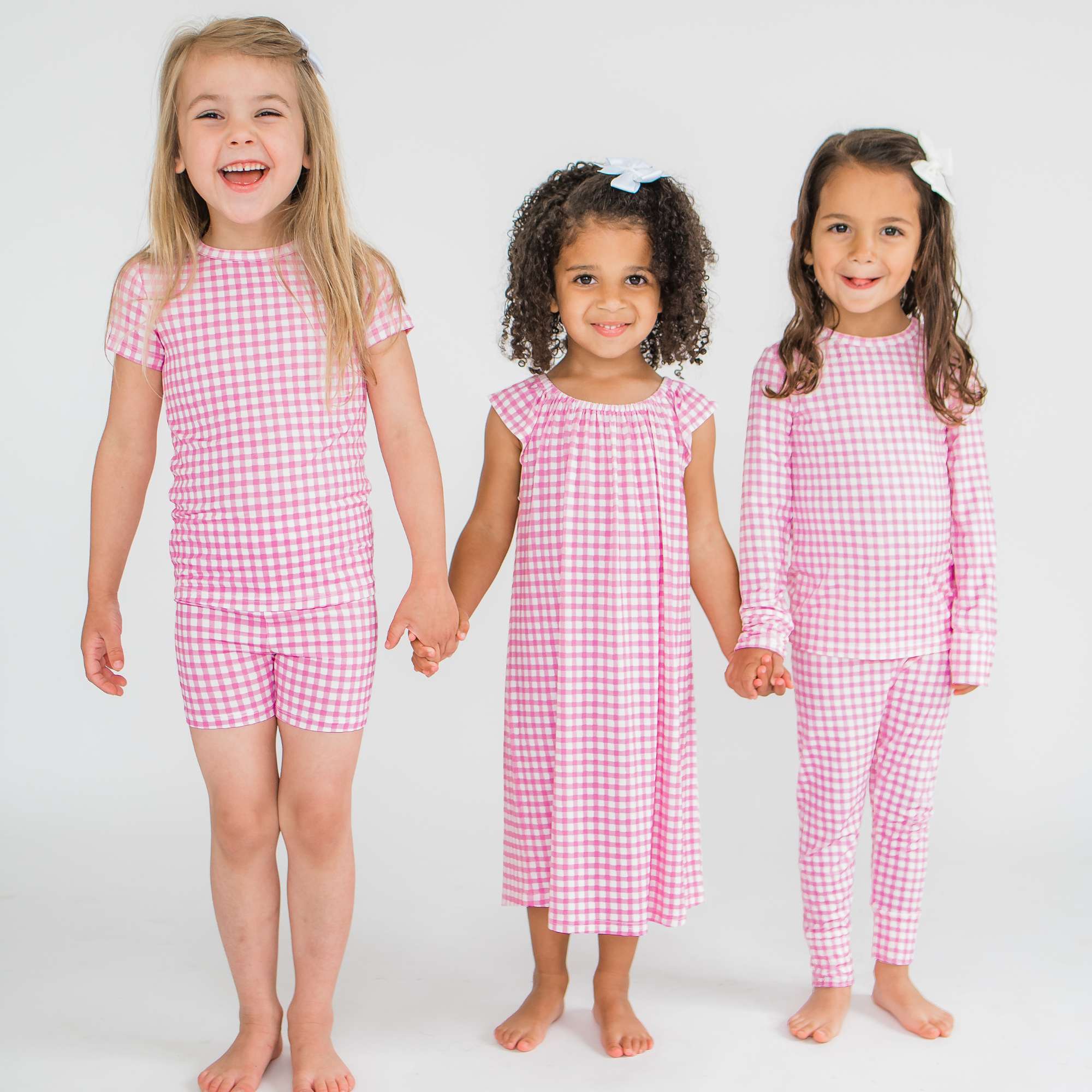 bamboo jammie shorts set - pink gingham